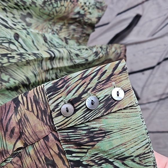 Da-Nang 3/4 Dolman Sleeve Silk Button Down Blouse NWT XS/S - Picture 3 of 8